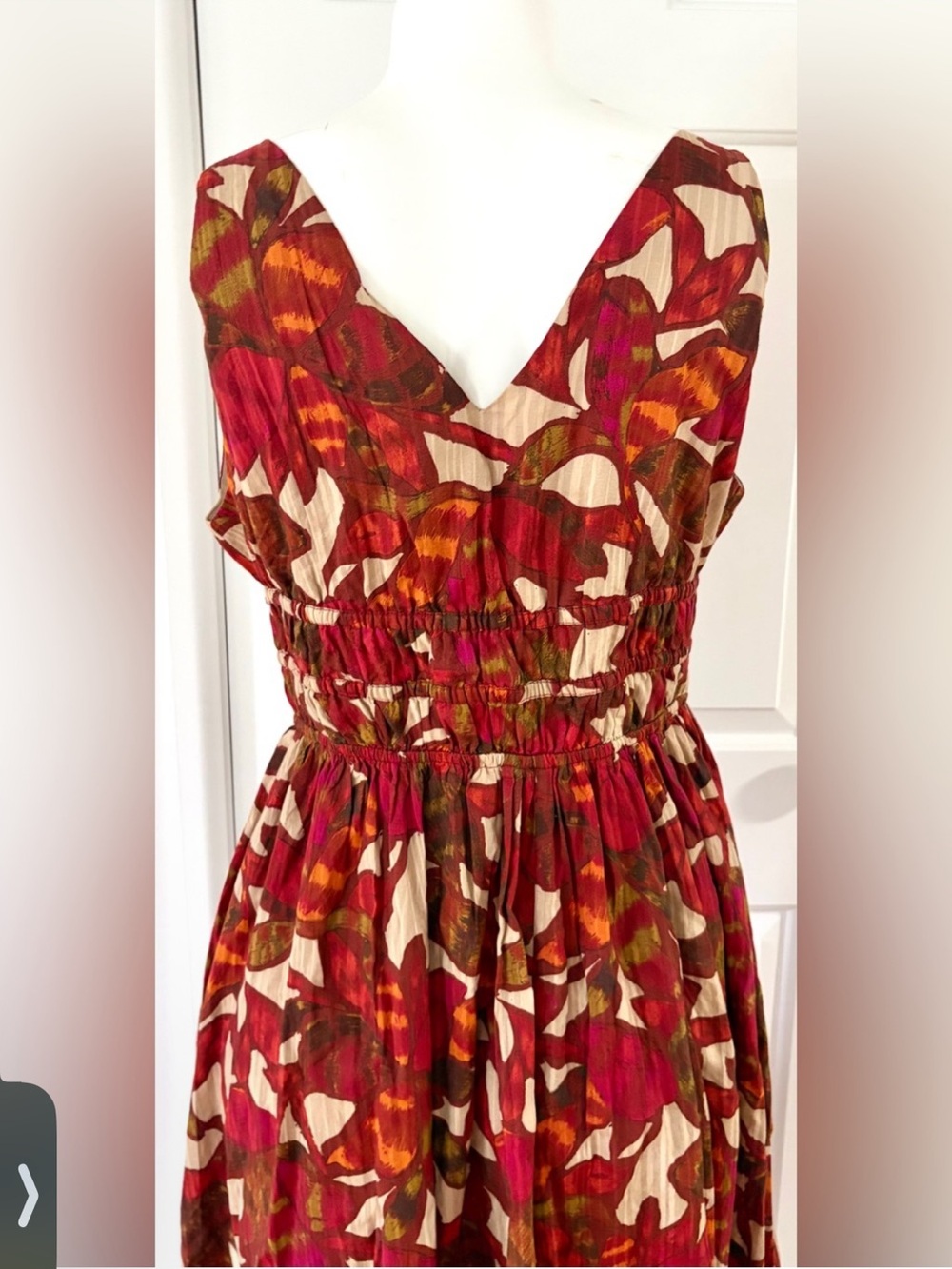 NWT.Caroline Constas Red Multi-Print
Sleeveless Midi beautiful vacation Dress . - Picture 3 of 5
